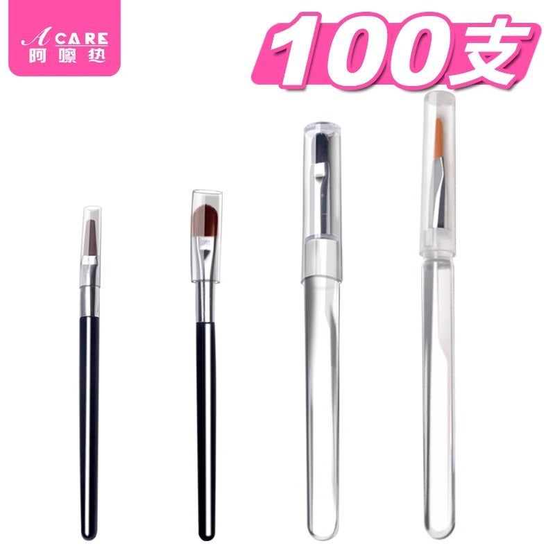 /10Y Transparent Lip Brush With Cover, Mini Horsehair Lip Brush For Lipstick And Makeup - Image 4